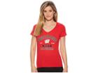 Champion College Wisconsin Badgers University V-neck Tee (scarlet) Women's T Shirt