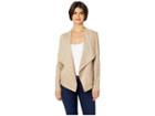 Bb Dakota Wade Faux Suede Drape Jacket (warm Stone) Women's Coat