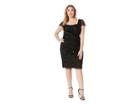 Adrianna Papell Plus Size Beaded Short Dress (black) Women's Dress