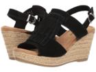 Minnetonka Ashley Ii (black Suede) Women's Wedge Shoes