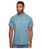 Vissla Mandurah Short Sleeve Printed Woven Top (pacific Blue) Men's Clothing