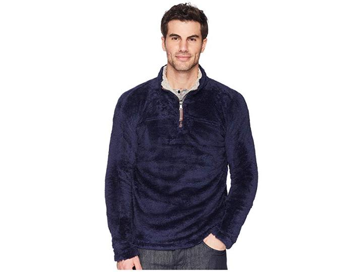 True Grit Double Plush 1/4 Zip Pullover (vintage Blue) Men's Clothing