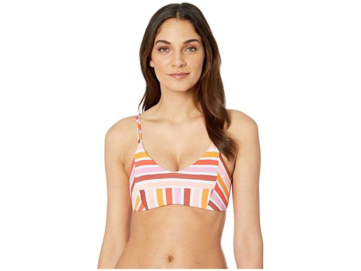 Maaji Stripes And Straps Four-way Top (multi Red) Women's Swimwear