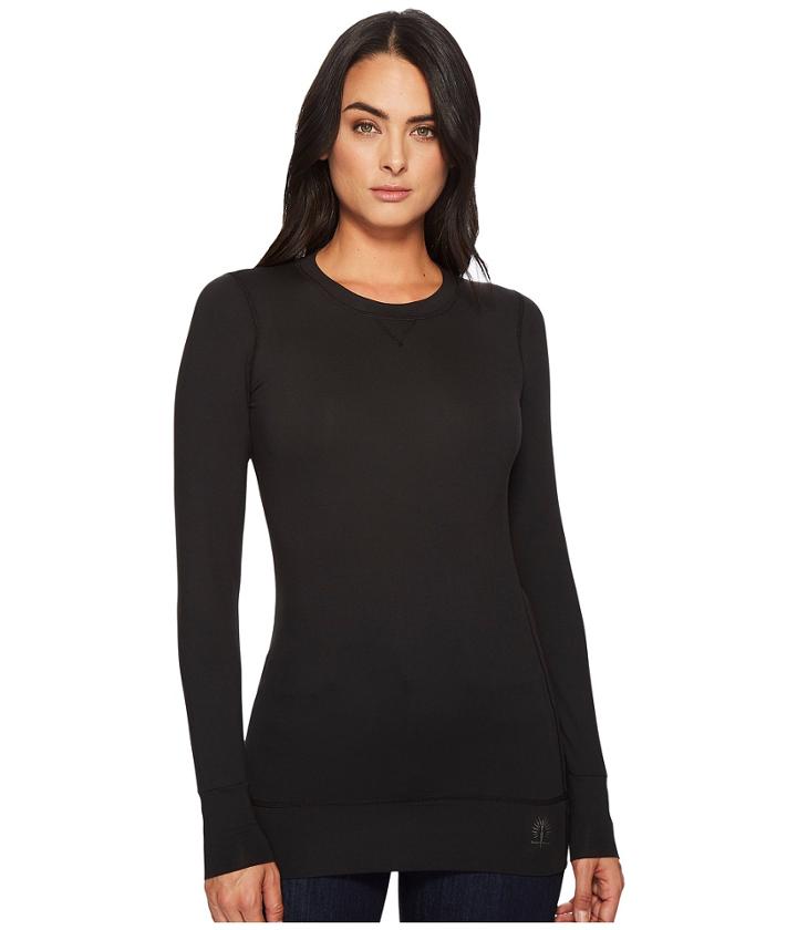 Hot Chillys Veluxe Ride Crew Neck Top (black) Women's Clothing