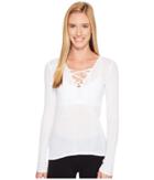 Alo Interlace Long Sleeve Top (white) Women's Clothing