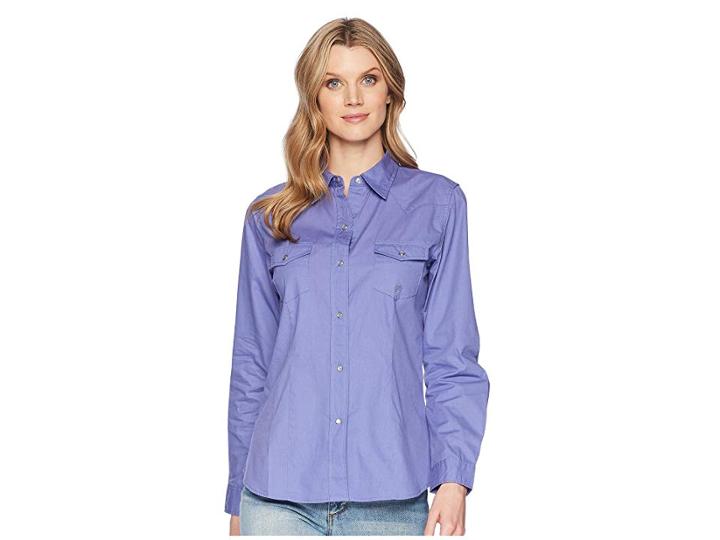 Roper 1528 Solid Poplin (purple) Women's Clothing