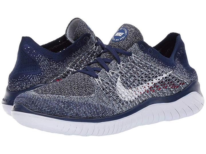 Nike Free Rn Flyknit (blue Void/white/blue Tint/red Orbit) Men's Shoes