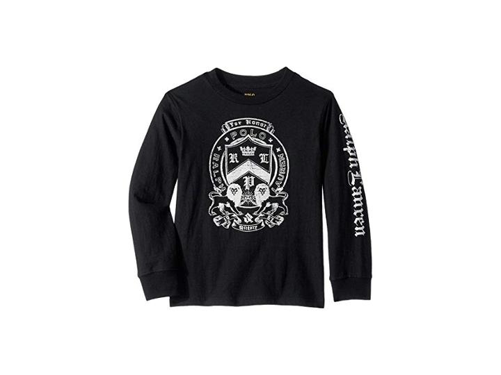 Polo Ralph Lauren Kids Cotton Jersey Graphic T-shirt (little Kids/big Kids) (polo Black) Boy's T Shirt