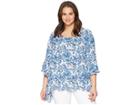 Karen Kane Plus Plus Size Ruffle Hem Top (print) Women's Clothing