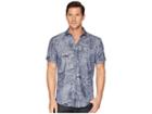Bugatchi Shaped Fit Paradise Print Woven Shirt (graphite) Men's Clothing