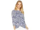 Lilly Pulitzer Maci Top (bright Navy Pineapple Party) Women's Clothing