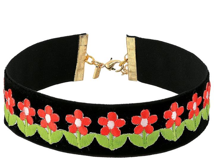 Vanessa Mooney The Flower Power Choker Necklace (black) Necklace