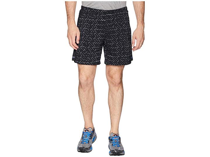 Brooks Sherpa 7 2-in-1 Shorts (black/nebula Reflective) Men's Shorts