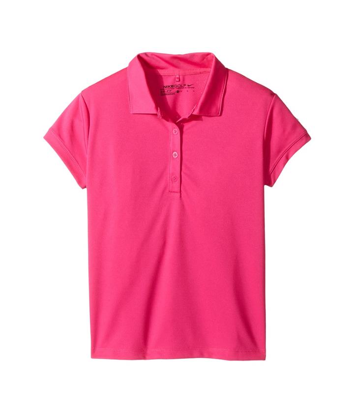 Nike Kids Victory Polo (little Kids/big Kids) (lethal Pink/letpin/white) Girl's Short Sleeve Knit