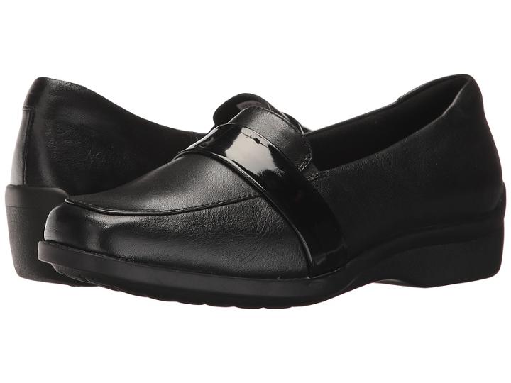 Aravon Winsor Moc (black Leather) Women's  Shoes