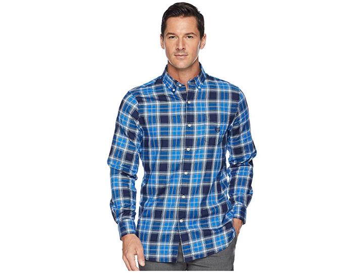 Chaps Stretch Easy Care-twill (newport Navy Multi) Men's Clothing