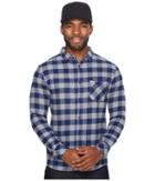 Quiksilver Motherfly Flannel Long Sleeve Shirt (medieval Blue Motherfly) Men's Long Sleeve Button Up