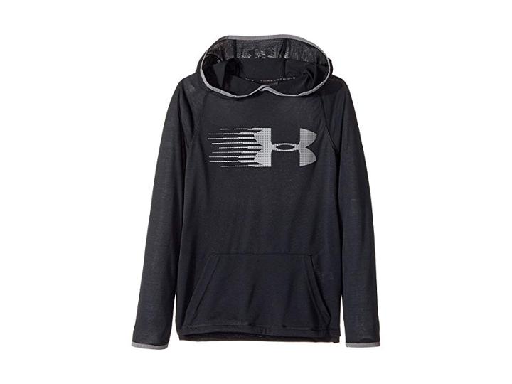 Under Armour Kids Threadborne Hoodie (big Kids) (black/graphite/graphite) Boy's Sweatshirt