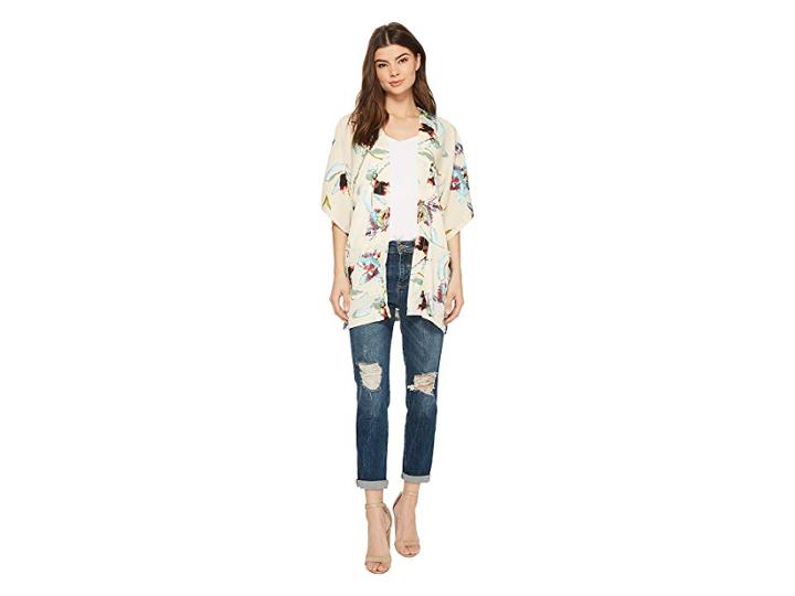 Steve Madden Hibiscus Contemporary Kimono (ivory) Women's Clothing