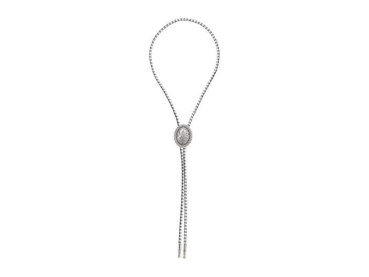 M&f Western Bolo Tie (silver Flower Oval Concho) Necklace