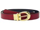 Lauren Ralph Lauren 1 Saffiano To Smooth Reversible Belt (red/navy) Women's Belts