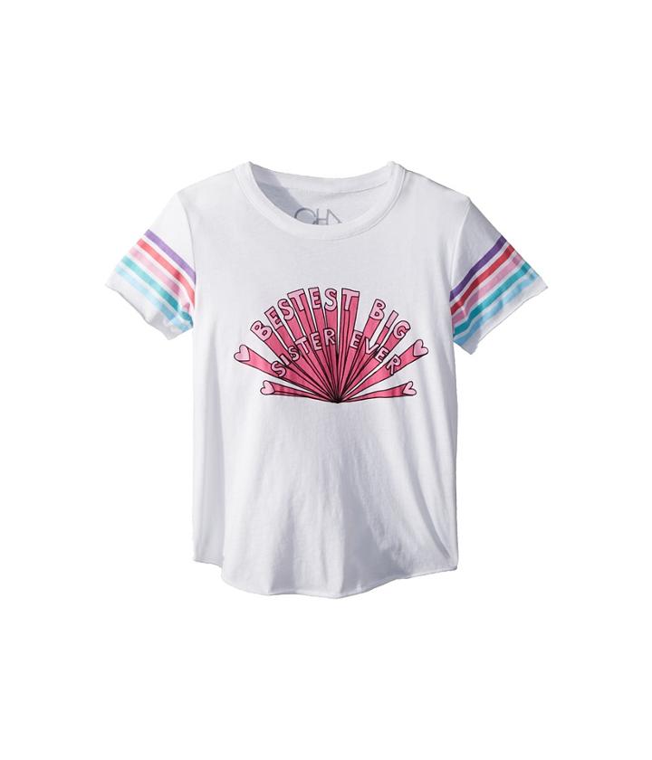 Chaser Kids Super Soft Big Sister Tee (little Kids/big Kids) (white) Girl's T Shirt