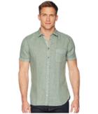 Boss Orange Cattitude 1 Short Sleeve Linen (sage) Men's Clothing