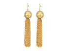 Kenneth Jay Lane Polished Gold Ball With Tassel Fishhook Earrings (polished Gold) Earring