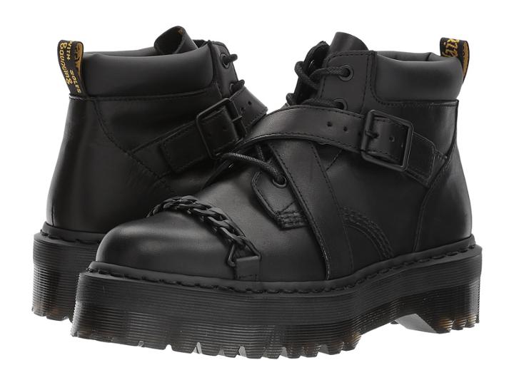 Dr. Martens Beaumann Cross Strap Boot W/ Chain (black Temperley) Women's Boots