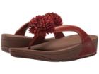 Fitflop Flowerball Leather Toe Post (dark Tan) Women's Sandals