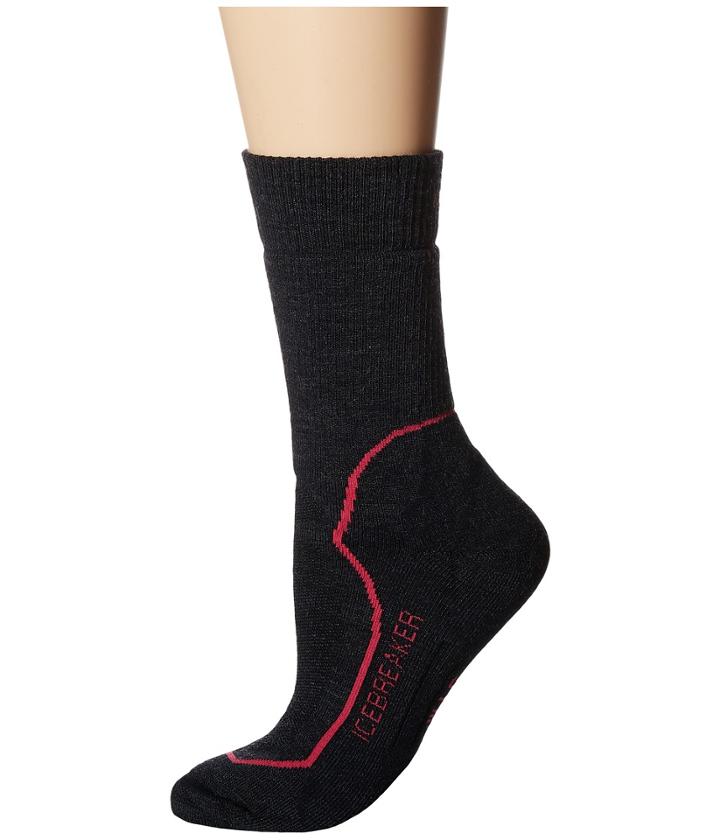 Icebreaker Hike + Heavy Crew 1-pair Pack (jet Heather/cherub/black) Women's Crew Cut Socks Shoes
