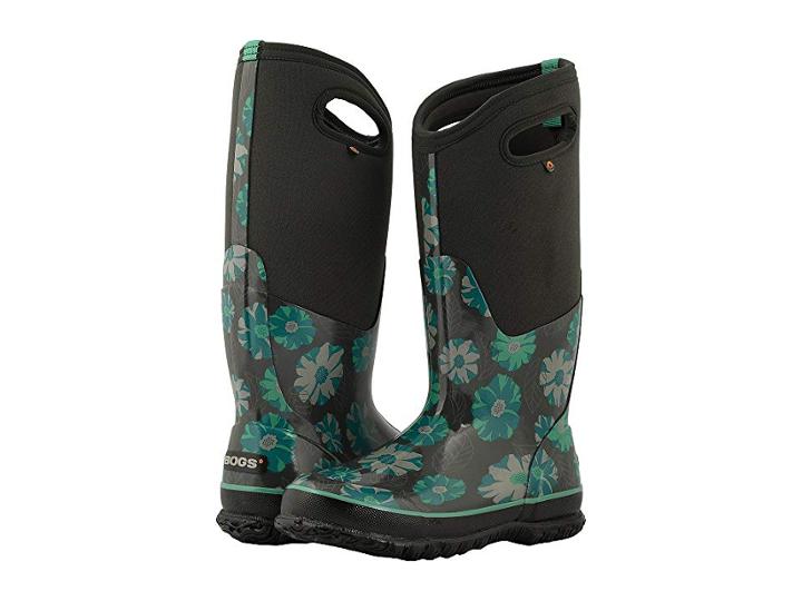 Bogs Classic Tall Winter Floral (dark Gray Multi) Women's Boots