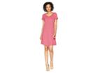 Mod-o-doc Slub Mini Stripe Asymmetrical Hem T-shirt Dress (desert Rose) Women's T Shirt