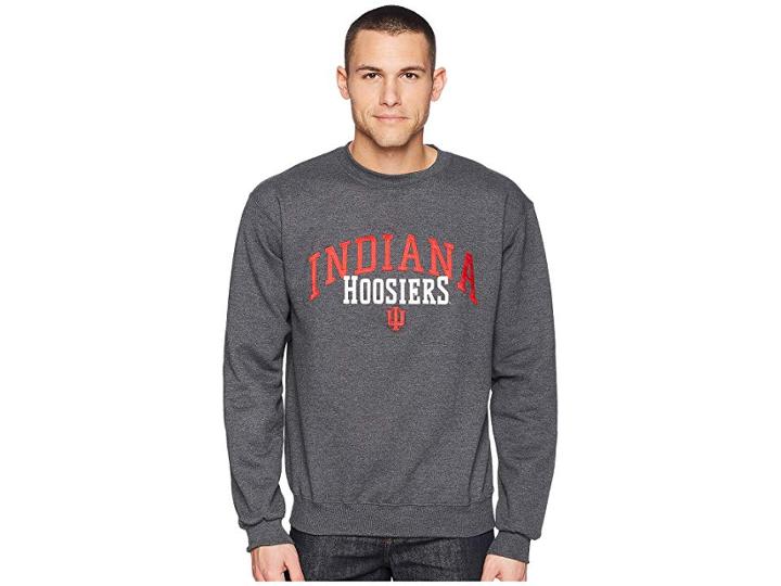 Champion College Indiana Hoosiers Eco(r) Powerblend(r) Crew (granite Heather) Boy's Short Sleeve Pullover