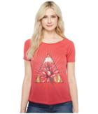 Lucky Brand Floral Triangle Tee (rhubarb) Women's T Shirt