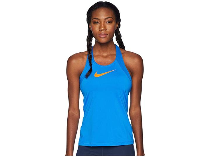 Nike Pro Mesh Training Tank (signal Blue/cone) Women's Sleeveless