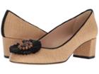 L.k. Bennett Abella (natural Raffia/black Suede/black Raffia Rosette) Women's 1-2 Inch Heel Shoes
