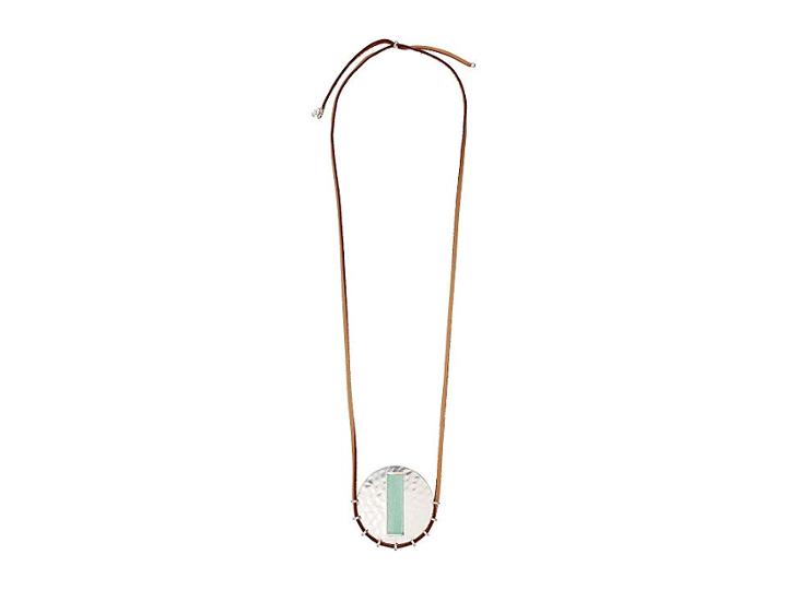 Lucky Brand Circle Pendant Necklace (silver) Necklace