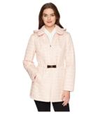 Kate Spade New York Bow Quilt Tortoise Bow Hooded Jacket 31 (cameo Pink) Women's Coat
