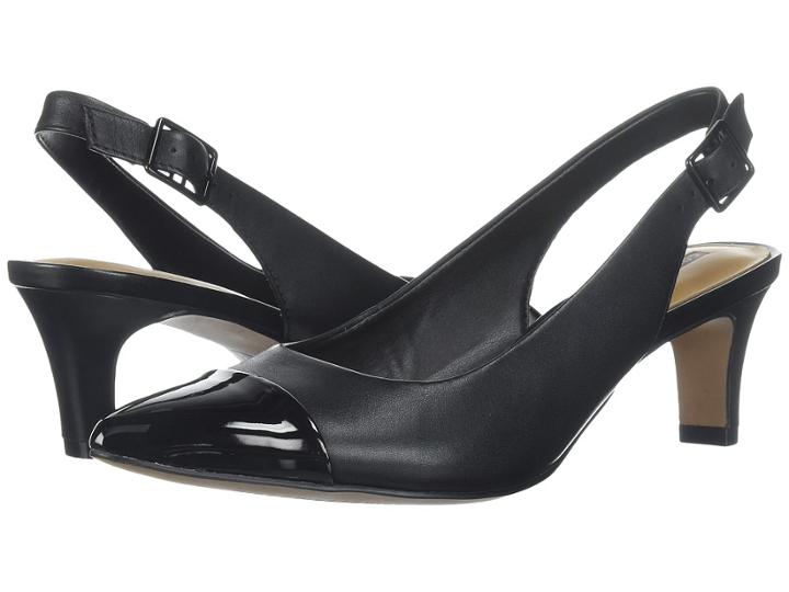 Clarks Crewso Emmy (black Leather/synthetic Combo) Women's 1-2 Inch Heel Shoes