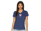 Life Is Good Classic Heart Crusher Vee Tee (darkest Blue) Women's T Shirt