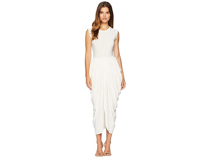 Kamalikulture By Norma Kamali Sleeveless Waterfall Dress (almost White) Women's Dress