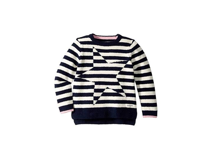 Joules Kids Stripe Artwork Sweater (toddler/little Kids/big Kids) (french Navy Stripe Star) Girl's Sweater