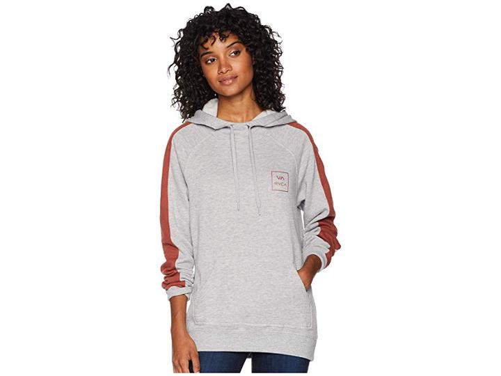 Rvca Va All The Way Hoodie (heather Grey) Women's Sweatshirt