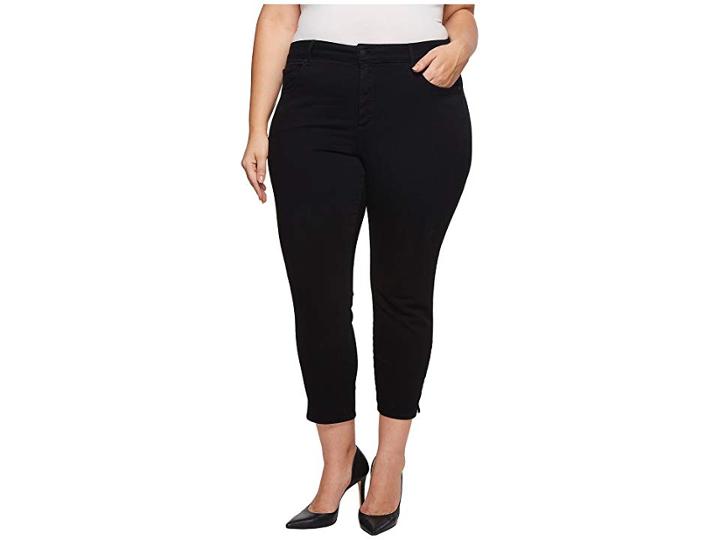 Nydj Plus Size Plus Size Ami Skinny Ankle W/ Slit Clean In Black (black) Women's Jeans