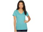 The North Face Short Sleeve Sand Scape V-neck Tee (bristol Blue) Women's T Shirt