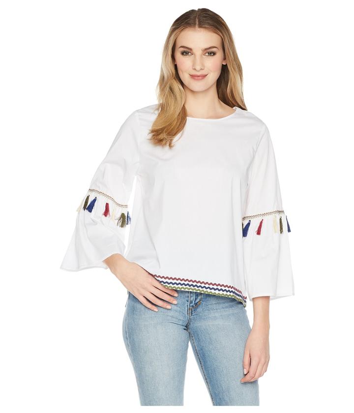 B Collection By Bobeau Olivia Poplin Blouse (white) Women's Blouse
