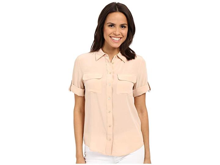 Equipment Short Sleeve Slim Signature (nude) Women's Blouse