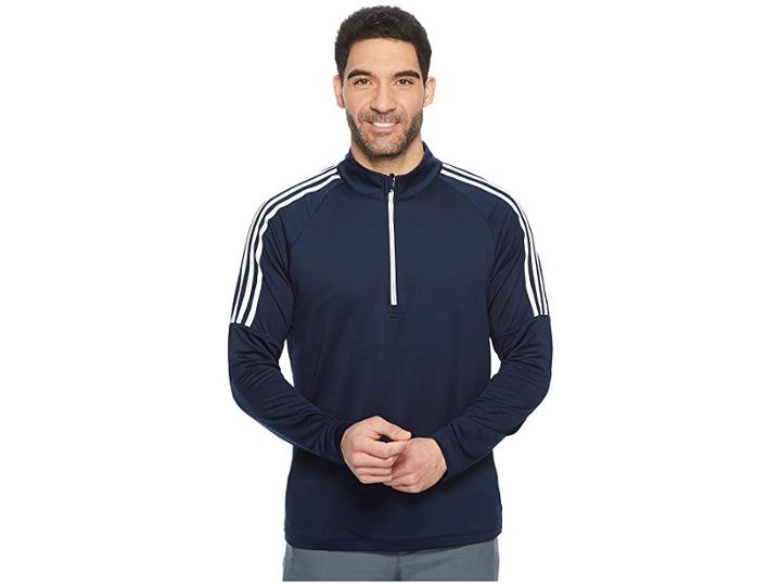 Adidas Golf Classic 3-stripes 1/4 Zip Pullover (collegiate Navy) Men's Sweater