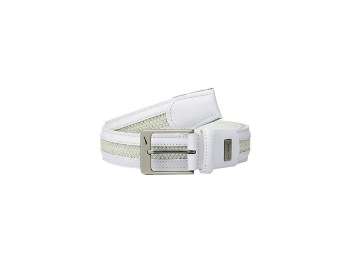 Nike Leather/woven G-flex (white) Men's Belts